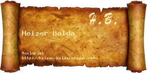 Heizer Bolda névjegykártya